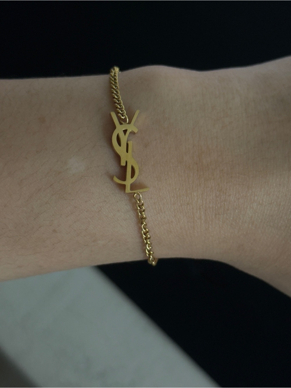 Gold YSL Logo Chain Bracelet - Women's Jewelry